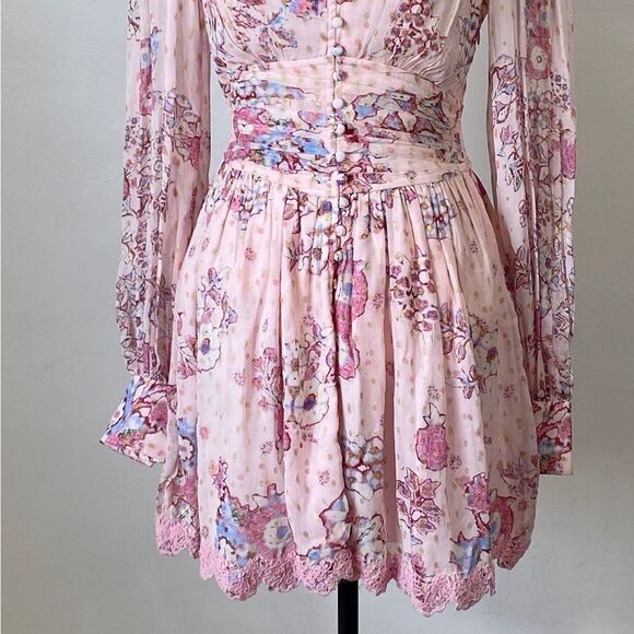 HEMANT & NANDITA Floral Print Button-Front Minidress size S - Picture 7 of 16